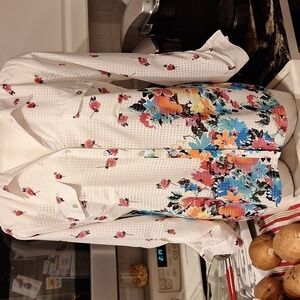 J womens Notations button front long sleeve regular size blouse XL